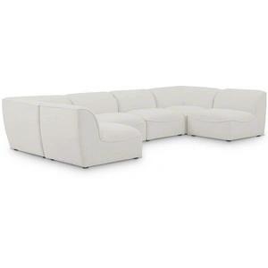 Meridian Furniture Miramar 142-inch 6-Piece Linen Fabric Modular U-Shape Sectional Sofa