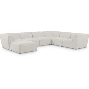 Meridian Furniture Miramar 142-inch 7-Piece Linen Fabric Modular Sectional Sofa