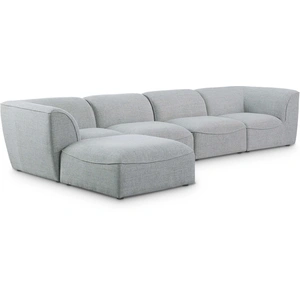 Meridian Furniture Miramar 142-inch 5-Piece Linen Fabric Modular Sectional Sofa