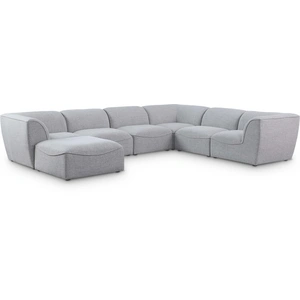 Meridian Furniture Miramar 142-inch 7-Piece Linen Fabric Modular Sectional Sofa