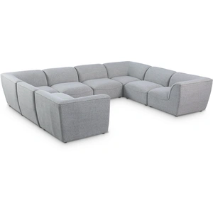 Meridian Furniture Miramar 142-inch 8-Piece Linen Fabric Modular Sectional Sofa
