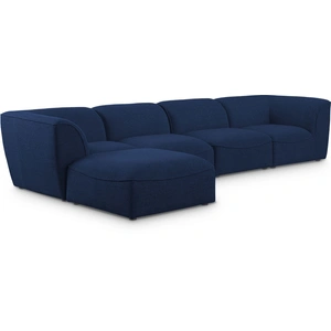 Meridian Furniture Miramar 142-inch 5-Piece Linen Fabric Modular Sectional Sofa