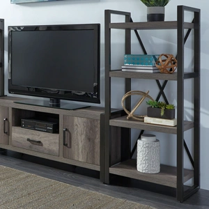 Liberty Furniture Tanners Creek Entertainment Center | Wall Unit with Piers, Graystone