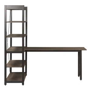 Liberty Furniture Tanners Creek Rectangular Melamine/Wood/Metal Desk & Bookcase Set, Graystone