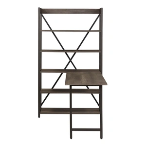 Liberty Furniture Tanners Creek Rectangular Melamine/Wood/Metal Desk & Bookcase Set, Graystone