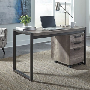Liberty Furniture Tanners Creek Rectangular Melamine/Wood/Metal Writing Desk, Graystone
