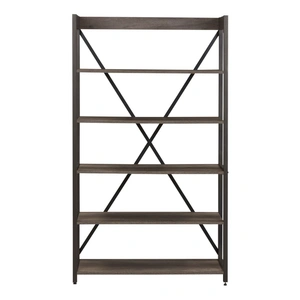 Liberty Furniture Tanners Creek Melamine/Wood/Metal 5-Tier Bookcase, Graystone