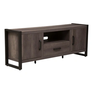 Liberty Furniture Tanners Creek 63-inch Melamine/Wood 1-Drawer 2-Door Entertainment TV Stand, Graystone