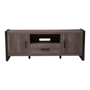 Liberty Furniture Tanners Creek 63-inch Melamine/Wood 1-Drawer 2-Door Entertainment TV Stand, Graystone