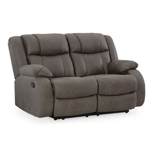 Ashley Furniture SM First Base Faux Leather Reclining Loveseat, Gunmetal