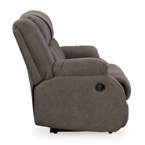 Ashley Furniture SM First Base Faux Leather Reclining Loveseat, Gunmetal