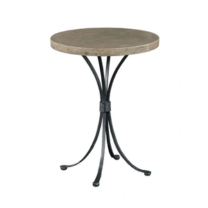 Kincaid Modern Classics Accents Round Concrete/Metal End Table, Beige/Black