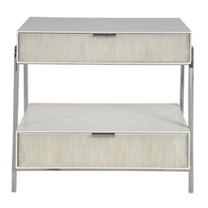 Universal Furniture Ingrid Wood/Metal Nightstand w/2 Drawers