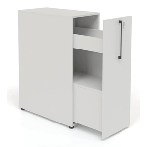 NARBUTAS Boxi Office Lockable Storage Tower w/3 Shelves