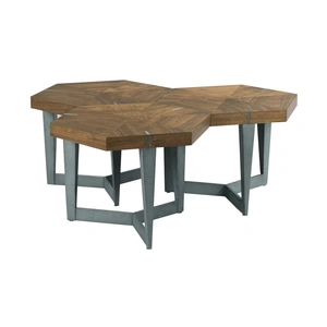 American Drew Ad Modern Synergy Echo Wood/Metal Bunching Cocktail Table, Medium Stain