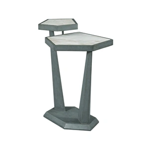 American Drew Ad Modern Synergy Plane Marble/Metal Accent Table, Medium Stain