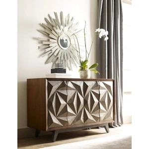 American Drew Ad Modern Synergy Wood Morphe Console w/4 Doors, Medium Stain