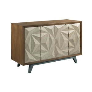 American Drew Ad Modern Synergy Wood Morphe Console w/4 Doors, Medium Stain