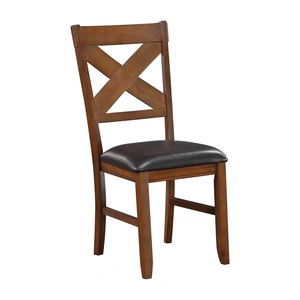 ACME Apollo Leatherette/Wood Dining Chair, Espresso/Walnut (Set of 2)