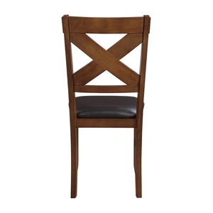 ACME Apollo Leatherette/Wood Dining Chair, Espresso/Walnut (Set of 2)
