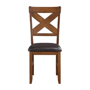 ACME Apollo Leatherette/Wood Dining Chair, Espresso/Walnut (Set of 2)