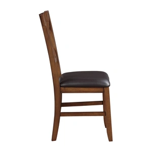 ACME Apollo Leatherette/Wood Dining Chair, Espresso/Walnut (Set of 2)