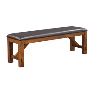 ACME Apollo Leatherette/Wood Bench, Espresso/Walnut