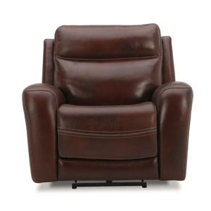 Liberty Furniture Blair Leather Swivel Power Recliner w/USB Chargers, Cognac