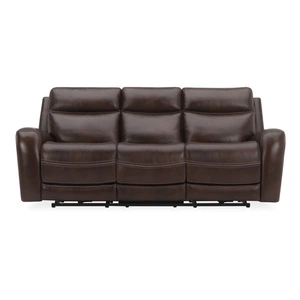 Liberty Furniture Blair Leather Power Reclining Sofa w/USB Chargers, Cognac