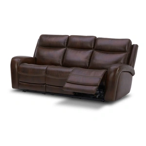 Liberty Furniture Blair Leather Power Reclining Sofa w/USB Chargers, Cognac