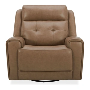 Liberty Furniture Carrington Leather Swivel Power Recliner with USB & Power Lumbar