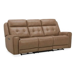 Liberty Furniture Carrington Leather Power Reclining Sofa with USB | Triple Power