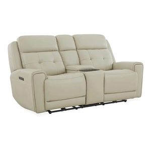 Liberty Furniture Carrington Leather Power Reclining Loveseat with Console & USB