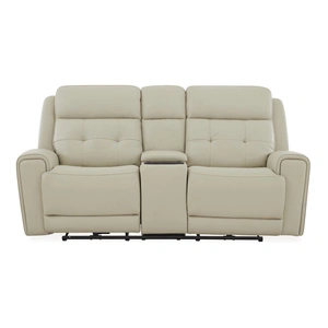Liberty Furniture Carrington Leather Power Reclining Loveseat with Console & USB