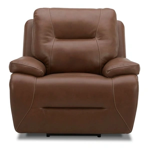 Liberty Furniture Cameron Leather Power Recliner w/USB Chargers in Dakota Saddle