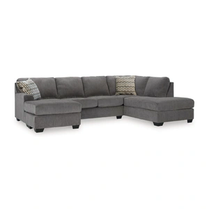 Ashley Furniture Riverfield Fabric U-Shaped 2-Piece Sectional Sofa w/Chaise in Iron