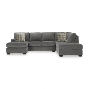 Ashley Furniture Riverfield Fabric U-Shaped 2-Piece Sectional Sofa w/Chaise in Iron