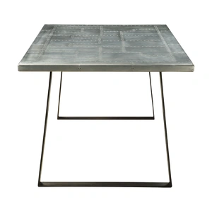 AF Modern Kaylia 78-inch Aluminum/Gunmetal Dining Table
