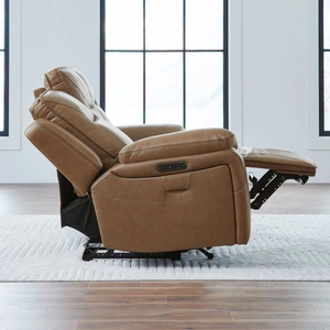 Liberty Furniture Callihan Leather Power Reclining Sofa w/USB Chargers in York Butternut