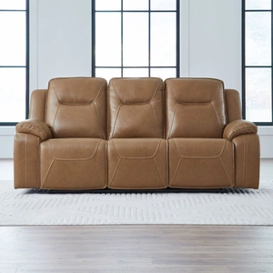 Liberty Furniture Callihan Leather Power Reclining Living Room Set | Charcoal, York Butternut
