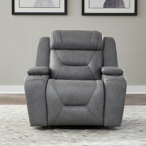 Liberty Furniture Chapman Leather Swivel Power Recliner | Triple Power & USB