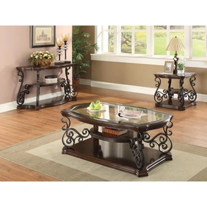 Coaster Laney Wood Veneer Sofa Table, Deep Merlot