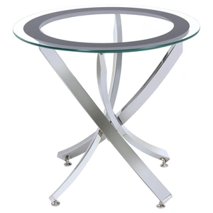 Coaster Brooke Glass Top End Table with Chromed Base