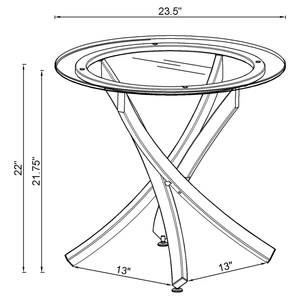 Coaster Brooke Glass Top End Table with Chromed Base