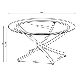 Coaster Brooke Glass Top Coffee Table with Chromed Base