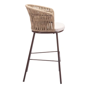 Zuo Modern Freycinet Polyester/Steel Outdoor Barstool (Set of 2)