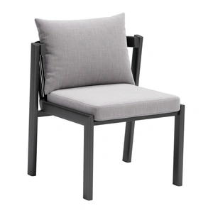 Zuo Modern Horizon Olefin/Aluminum Outdoor Dining Chair, Gray (Set of 2)