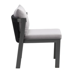 Zuo Modern Horizon Olefin/Aluminum Outdoor Dining Chair, Gray (Set of 2)