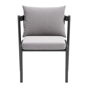 Zuo Modern Horizon Olefin/Aluminum Outdoor Dining Chair, Gray (Set of 2)