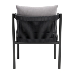 Zuo Modern Horizon Olefin/Aluminum Outdoor Dining Chair, Gray (Set of 2)